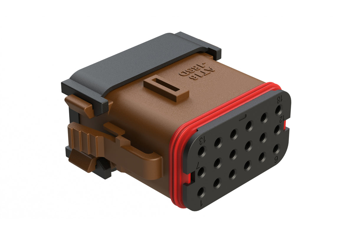 AT16-18SD-EK02 18 Position Plug, Keyed D, Brown. DT16-18SD-EK02