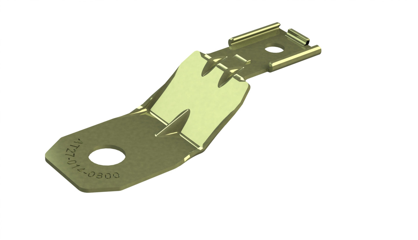 AT27-014-0800 Mounting clip for AT Series, 8 position connectors, steel, zinc plating, .323 [8.20 mm] dia. Hole. 1027-014-0800