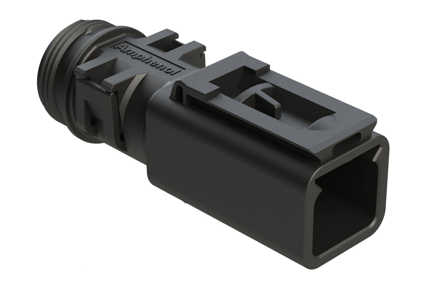 ATBS-229-0205 2 Position Backshell, fits AT04-2P* Receptacles, Enhanced Dovetail for Mounting Clips, Black. 1011-229-0205