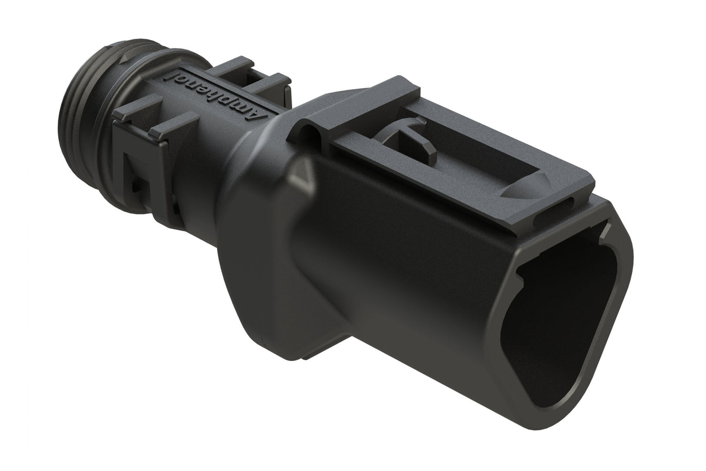 ATBS-261-0305 3 Position Backshell, fits AT04-3P* Receptacles, Internal Strain Relief, Enhanced Dovetail for Mounting Clips, Black. 1011-261-0305