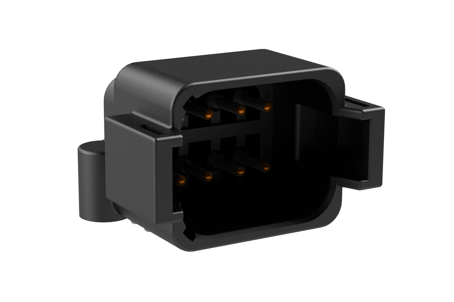 ATF13-08PB-BM11 Board Mount Receptacle, Right Angle, 8 Pin, B-key, Self-Threading, Gold Plated Contacts