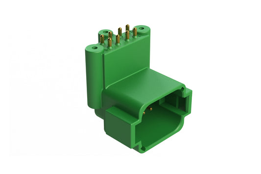 ATF13-08PD-BM31 Board Mount Header, Right Angle, AT, 8 Pin, 3X Self-Threading, Extended Height, Gold Plated Contacts