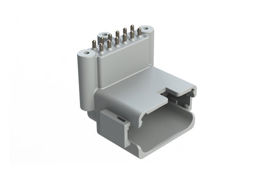 ATF13-12PA-BM33 Board Mount Header, Right Angle, AT, 12 Pin, A-key, 3X Self-Threading, Extended Height, Tin Plated Contacts