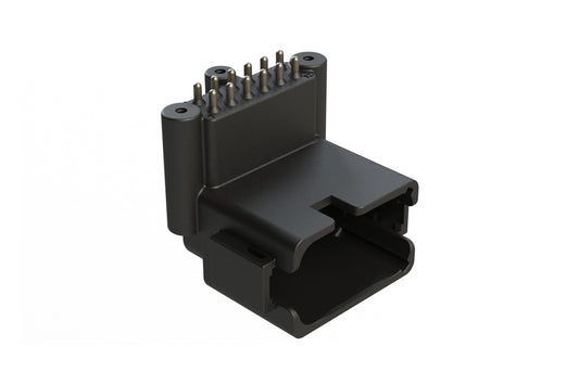 ATF13-12PB-BM33 Board Mount Header, Right Angle, AT, 12 Pin, B-key, 3X Self-Threading, Extended Height, Tin Plated Contacts