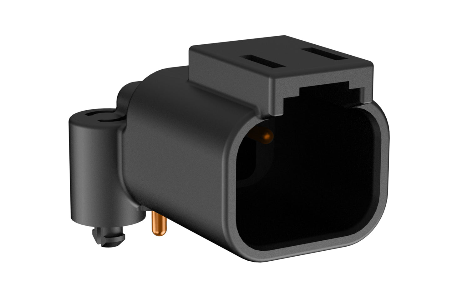 ATF13-2P-BM01 Board Mount Header, Right Angle, AT, 2 Pin, Snap Fit, Gold Plate