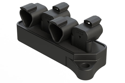 ATF13-3PBM31J1939-X401 12 Position J1939 CAN Bus Splitter Control Module, 3 Pin x 4 Device Layout, Right Angle, Gold Contacts, 13A, Potted, Black