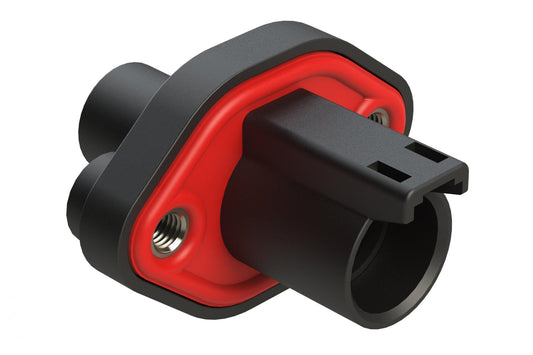 ATHD04-1-12P-PM05 Single Pole, Receptacle, Pin, Size 12, Flange Mount, Threaded Insert, Black