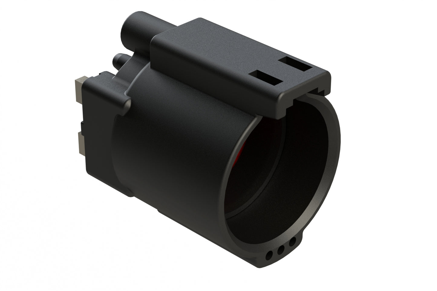 ATHD04-1-4P-BM11 Single Pole Receptacle, Pin, Size 4 Contact, Self-Threading, Gold Plated, Black