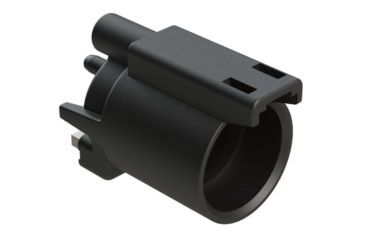 ATHD04-1-8P-BM14 Single Pole Receptacle, Pin, Size 8 Contact, Self-Threading, Nickel Plated, Potting, Black