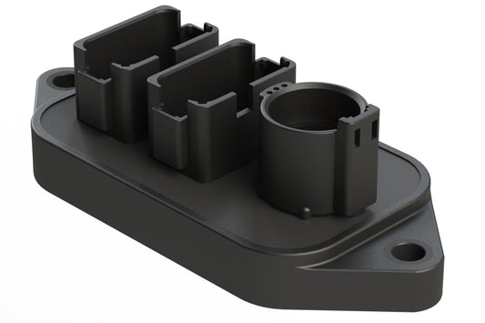 ATHD041-4PBM14-AT12PABM04-X201 25 Position Power CAN Bus Splitter Control Module, 1 Pin x 1 and 12 Pin x 2 Device Layout, Nickel Contacts, 100A, Potted, Black