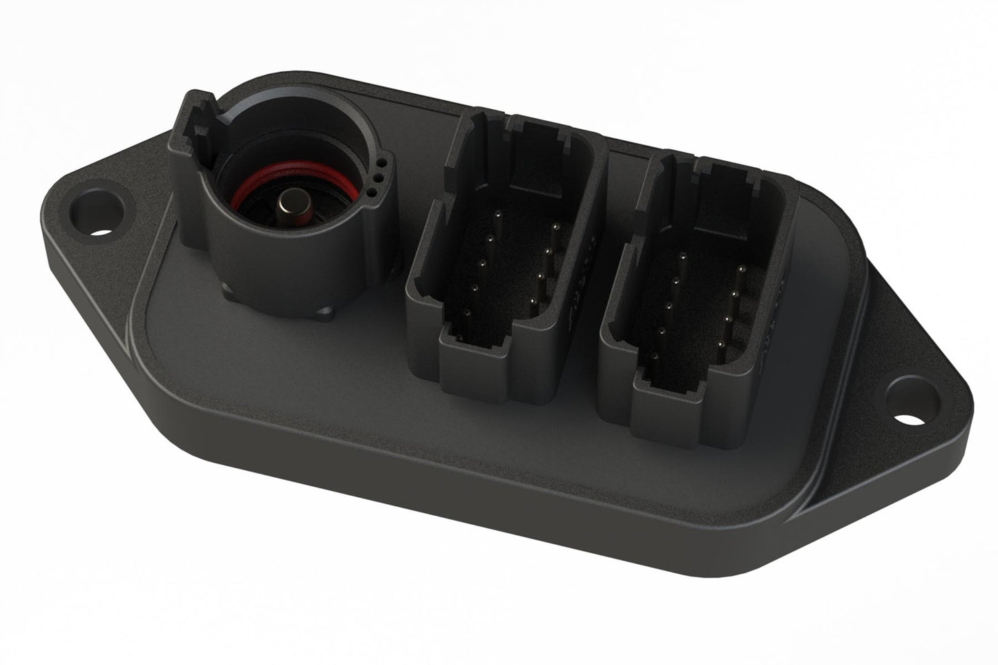 ATHD041-4PBM14-AT12PABM04-X201 25 Position Power CAN Bus Splitter Control Module, 1 Pin x 1 and 12 Pin x 2 Device Layout, Nickel Contacts, 100A, Potted, Black