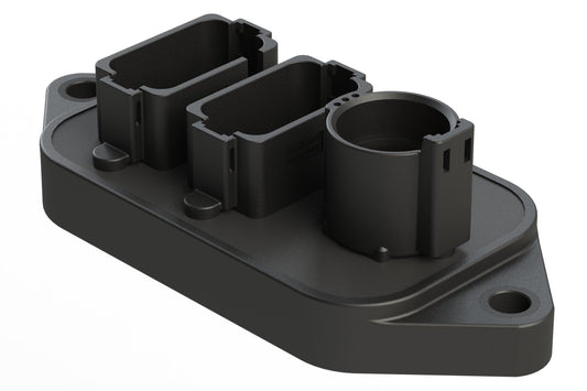 ATHD041-4PBM14-AT18PABM14-X201 37 Position Power Splitter Control Module, 1 Pin x 1 and 18 Pin x 2 Device Layout, Nickel Contacts, 100A, Potted, Black