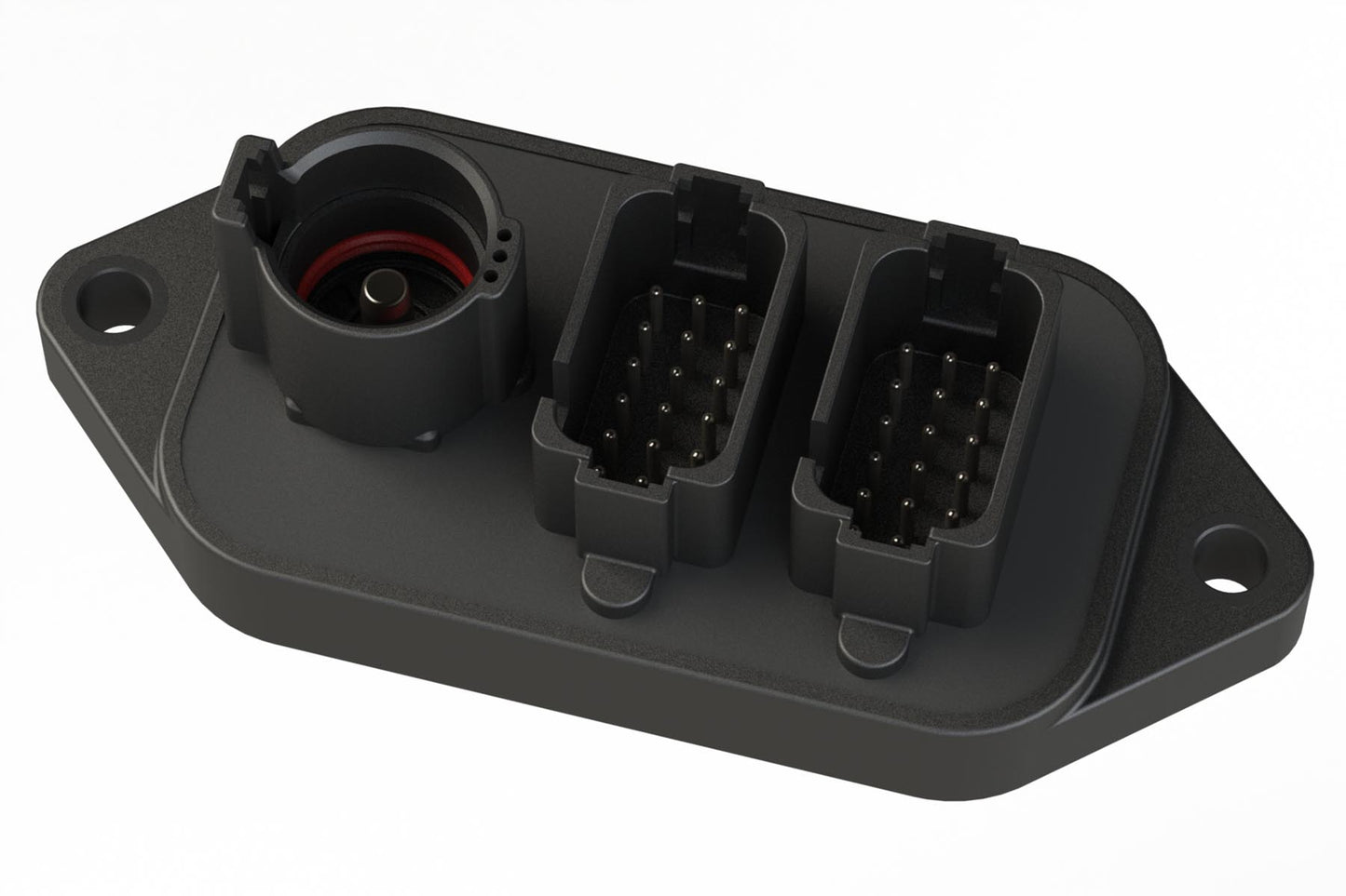 ATHD041-4PBM14-AT18PABM14-X201 37 Position Power Splitter Control Module, 1 Pin x 1 and 18 Pin x 2 Device Layout, Nickel Contacts, 100A, Potted, Black