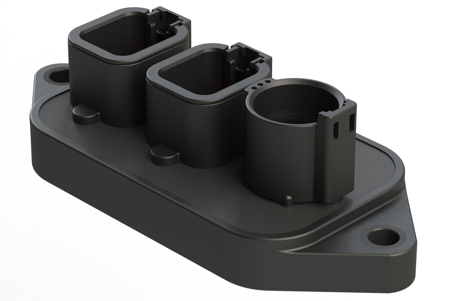 ATHD041-4PBM14-ATP06PBM14-X201 13 Position Power Splitter Control Module, 1 Pin x 1 and 6 Pin x 2 Device Layout, Nickel Contacts, 100A, Potted, Black