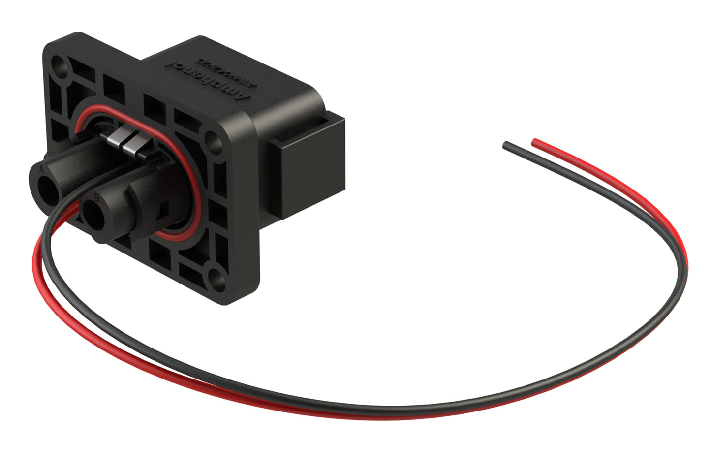 ATHP042P25EL-BLK 2 Position Receptacle with High Voltage Interlock Loop and EMC Shielding, A Position, Black. Contacts ordered separately.