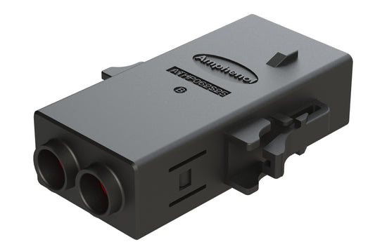 ATHP062S25ELB-S1-BLK 2 Position EMC Plug with High Voltage Interlock Loop, B Key, 6.5-7.5mm Cable Range, Black. Contacts ordered separately.