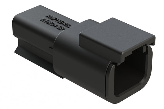 ATM04-2P-BLK 2 Position Receptacle, Pin, Black Body (Requires Wedgelock AWM-2P). DTM04-2P-E004