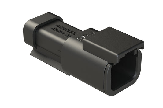 ATM04-2P-RB120BK 2-Way Receptacle, B Key, 120 OHM Resistor, Black. Wedgelock Included. DTM04-2P-EP10