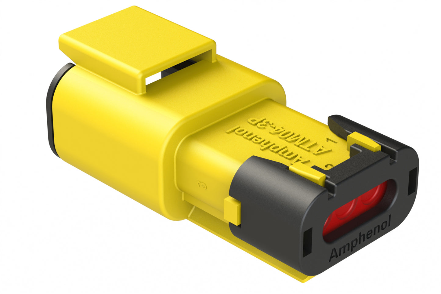 ATM04-3P-SF01YEL 3 Position Receptacle, Pin, Snap-Fit End Cap, Yellow