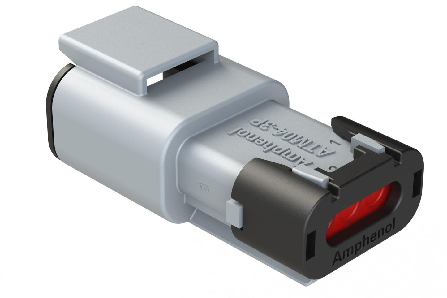 ATM04-3P-SF01 3 Position Receptacle, Pin, Snap-Fit End Cap, Grey. DTM04-3P-E003