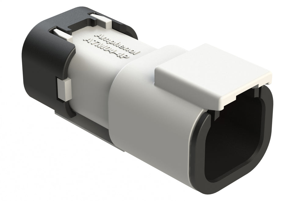 ATM04-4P-SF01WHT 4 Position Receptacle, Pin, Snap-Fit End Cap, White ...