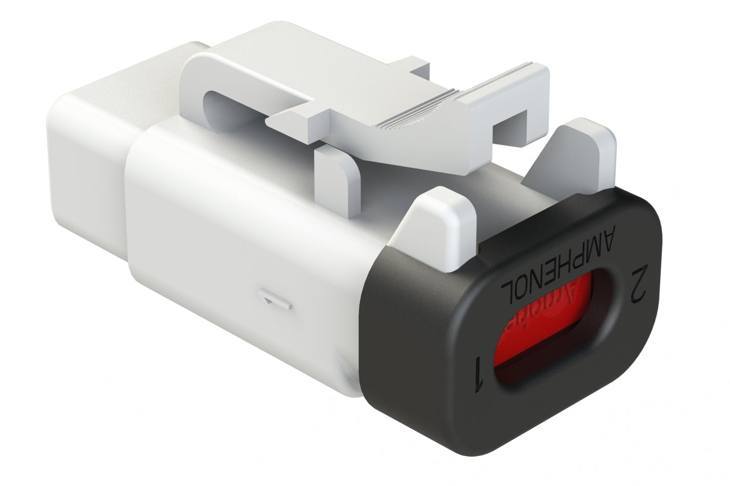 ATM06-2S-R120WHT 2-Way Plug, 120 OHM, 1/2W, White, endcap. Contacts & Wedgelock included
