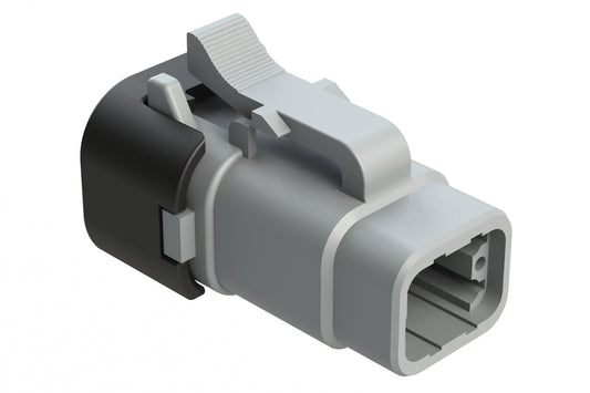 ATM06-4S-SF01 4 Position Plug, Socket, Snap-Fit End Cap,Grey. DTM06-4S-E003