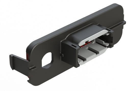 ATM13-12PA-FAKRA-2 12 Position PCB Receptacle Header, FAKRA Panel Mount, Right Angle, Size 20 Pin Contacts, Keyed A, Nickel/Tin Plating, Black.  Used with Armor IPX™ Enclosures