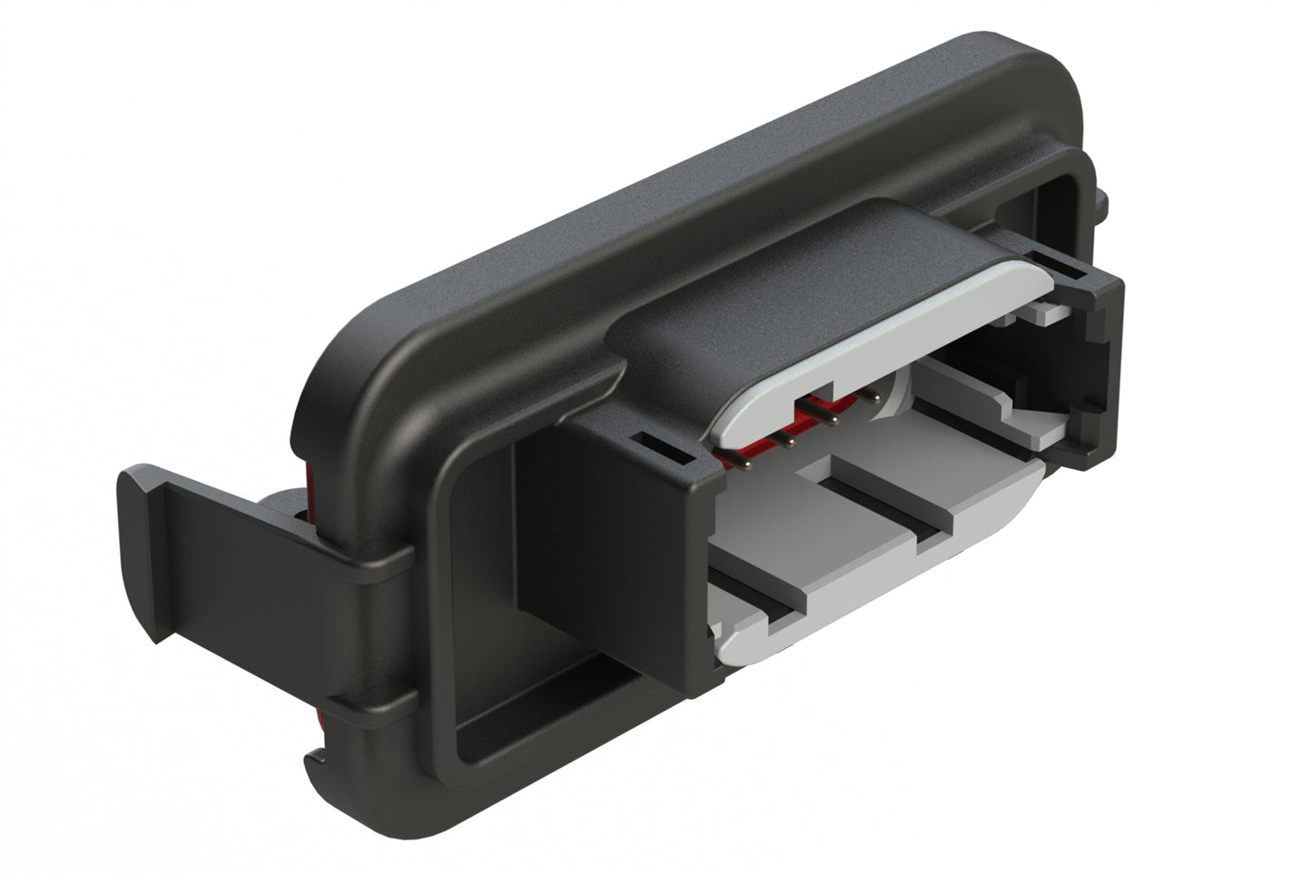 ATM13-12PA-SBH03 12 Position PCB Receptacle Header, Flange Mount, Right Angle, Size 20 Pin Contacts, Keyed A, Nickel/Tin Plating, Black.  Use with Armor IPX™ Small Enclosures, ATM Connectors
