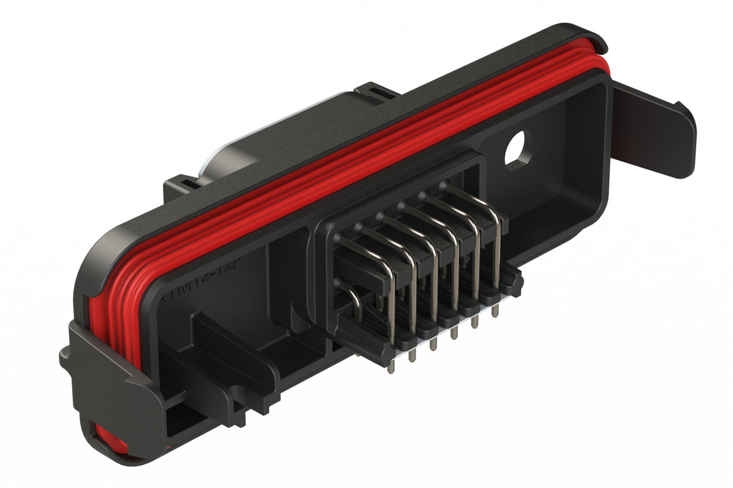 ATM13-12PA-SMA-2 12 Position PCB Receptacle Header, SMA Panel Mount, Right Angle, Size 20 Pin Contacts, Keyed A, Nickel/Tin Plating, Black.  Used with Armor IPX™ Enclosures