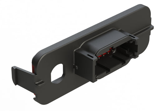 ATM13-12PB-FAKRA-2 12 Position PCB Receptacle Header, FAKRA Panel Mount, Right Angle, Size 20 Pin Contacts, Keyed B, Nickel/Tin Plating, Black.  Used with Armor IPX™ Enclosures