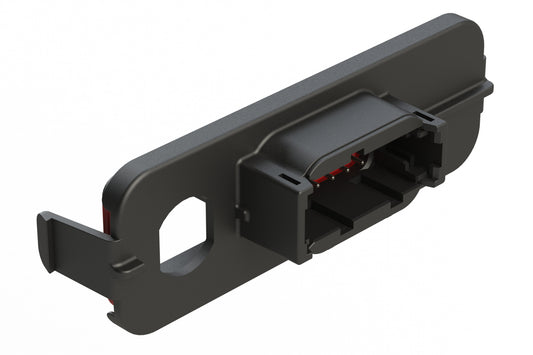 ATM13-12PB-M12X-2 12 Position PCB Receptacle Header, M12 Panel Mount, Right Angle, Size 20 Pin Contacts, Keyed B, Nickel/Tin Plating, Black.  Used with Armor IPX™ Enclosures