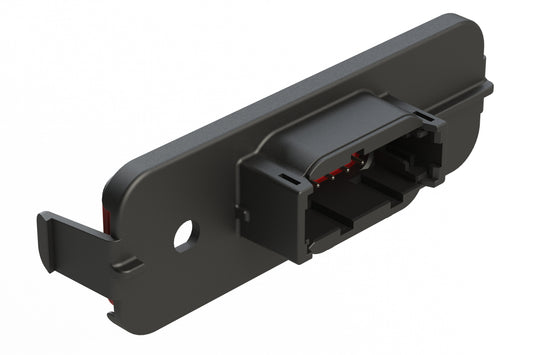 ATM13-12PB-SMA-2 12 Position PCB Receptacle Header, SMA Panel Mount, Right Angle, Size 20 Pin Contacts, Keyed B, Nickel/Tin Plating, Black.  Used with Armor IPX™ Enclosures