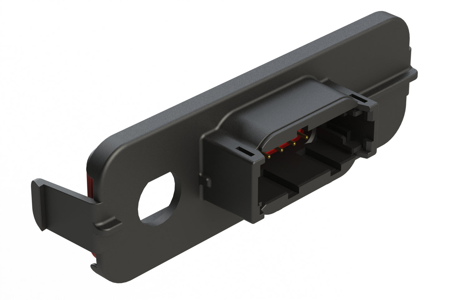 ATM13-12PB-TNC-1 12 Position PCB Receptacle Header, TNC Panel Mount, Right Angle, Size 20 Pin Contacts, Keyed B, Gold/Tin Plating, Black.  Used with Armor IPX™ Enclosures