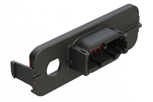 ATM13-12PB-TNC-2 12 Position PCB Receptacle Header, TNC Panel Mount, Right Angle, Size 20 Pin Contacts, Keyed B, Nickel/Tin Plating, Black.  Used with Armor IPX™ Enclosures
