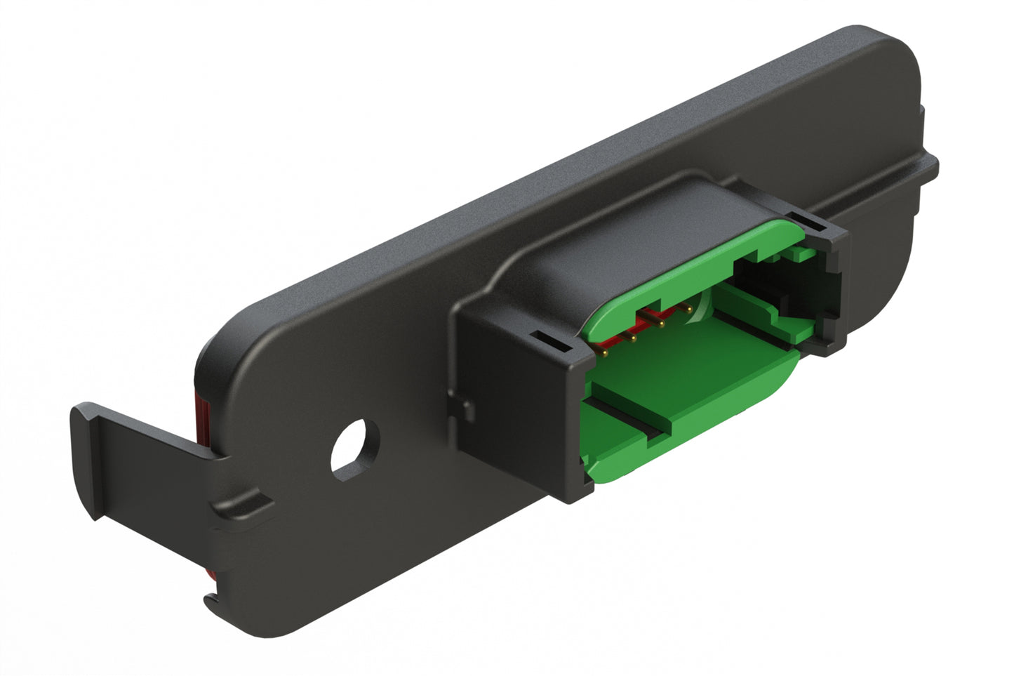 ATM13-12PC-SMA-1 12 Position PCB Receptacle Header, SMA Panel Mount, Right Angle, Size 20 Pin Contacts, Keyed C, Gold/Tin Plating, Black.  Used with Armor IPX™ Enclosures