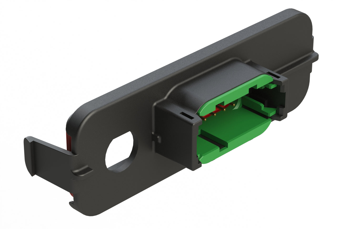 ATM13-12PC-TNC-1 12 Position PCB Receptacle Header, TNC Panel Mount, Right Angle, Size 20 Pin Contacts, Keyed C, Gold/Tin Plating, Black.  Used with Armor IPX™ Enclosures
