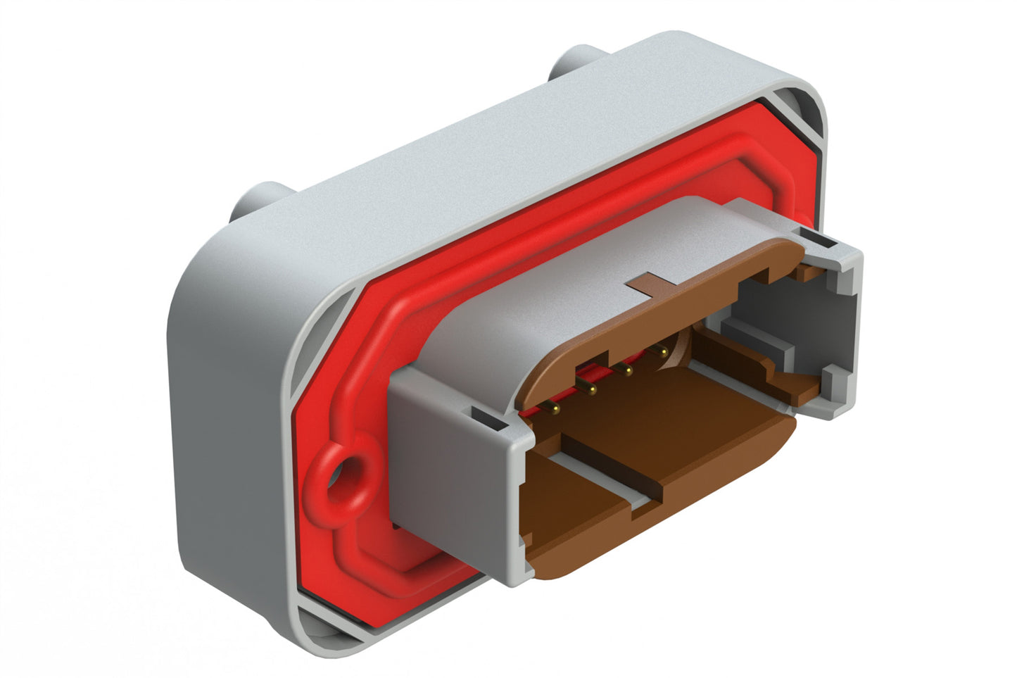 ATM13-12PD-BM01 12 Position Right Angle Flange Mount PCB Receptacle, Grey, Gold Plated Contacts Included. Keyed D. DTM13-12PD-G003