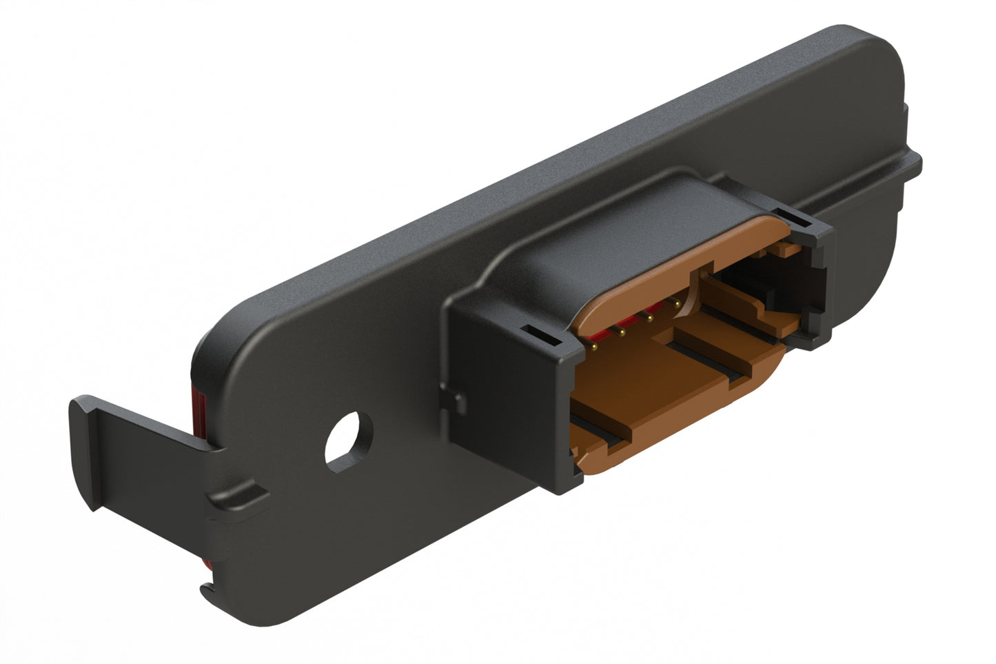 ATM13-12PD-SMA-1 12 Position PCB Receptacle Header, SMA Panel Mount, Right Angle, Size 20 Pin Contacts, Keyed D, Gold/Tin Plating, Black.  Used with Armor IPX™ Enclosures