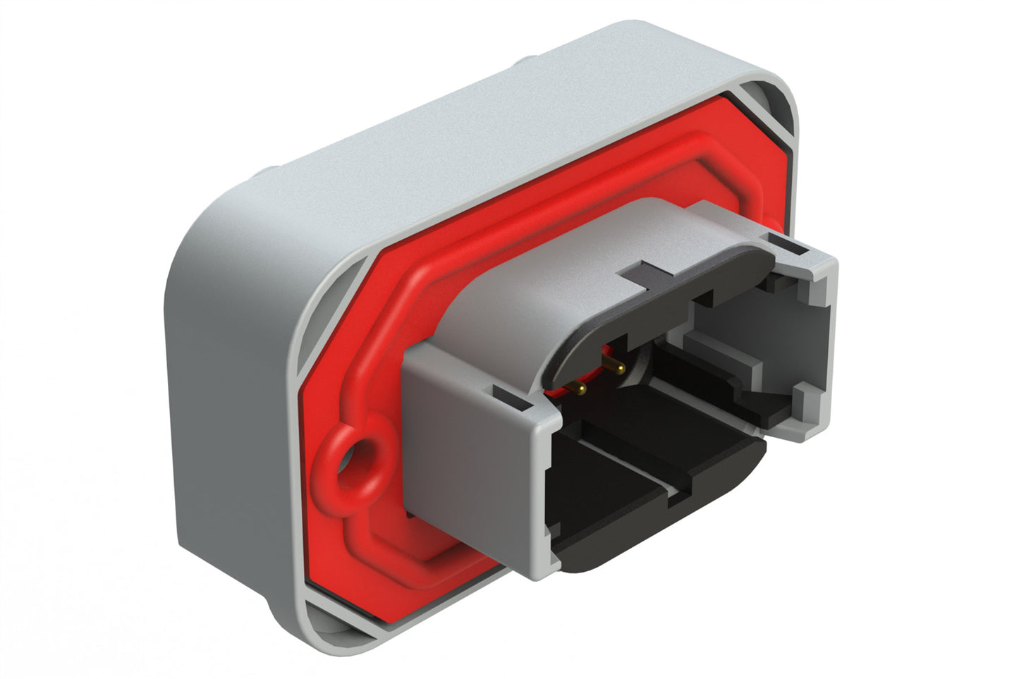 ATM15-08PB-BM01 8 Position Flange Mount PCB Receptacle, Grey, Gold Plated Contacts Included. Keyed B