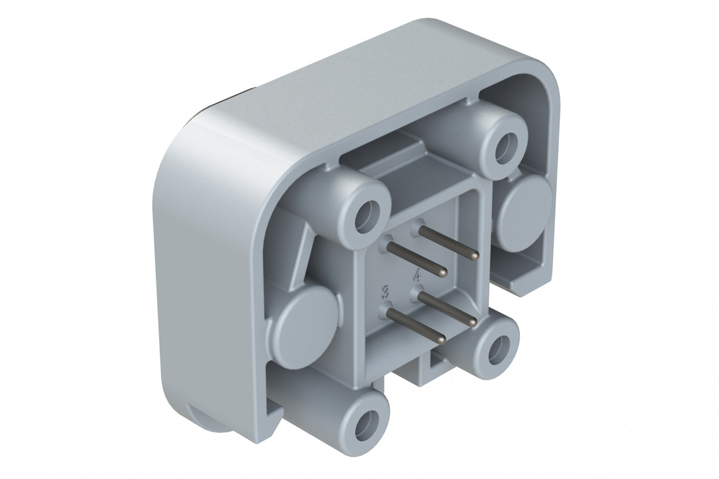ATM15-4P-BM03 4 Position Flange Mount PCB Receptacle, Grey, Tin Plated Contacts Included
