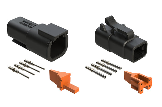 ATM4PSBLK-CKIT 4 Pin and Socket, Plug, Receptacle, Wedge and Contacts Kit, Black