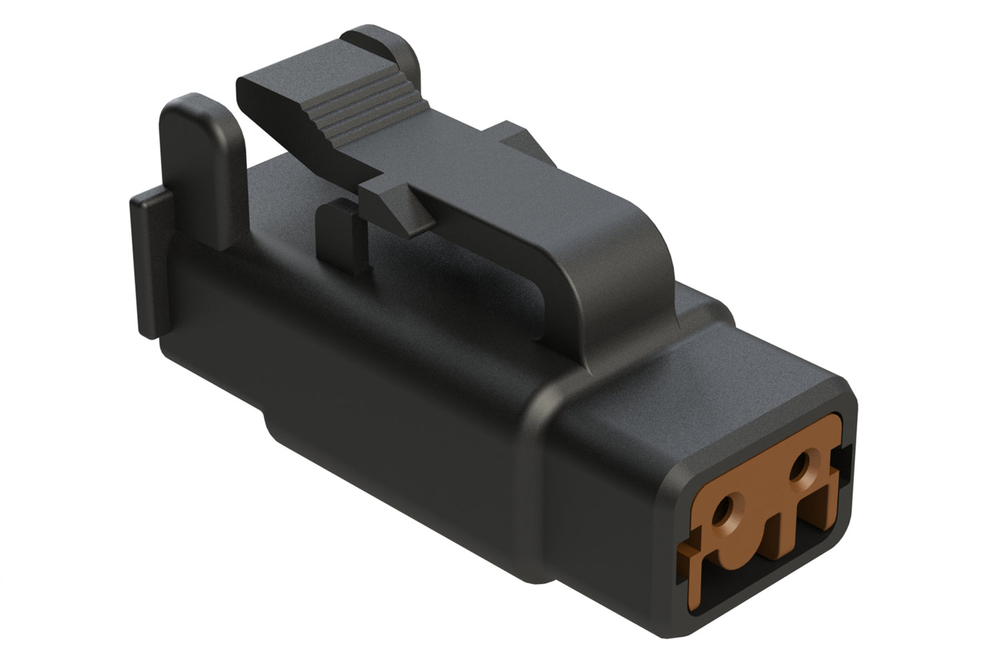 ATMH06-2SD 2 Position Plug, Socket, High Temperature Rating (-55°C to +150°C), Key D, Black. DTMH06-2SD