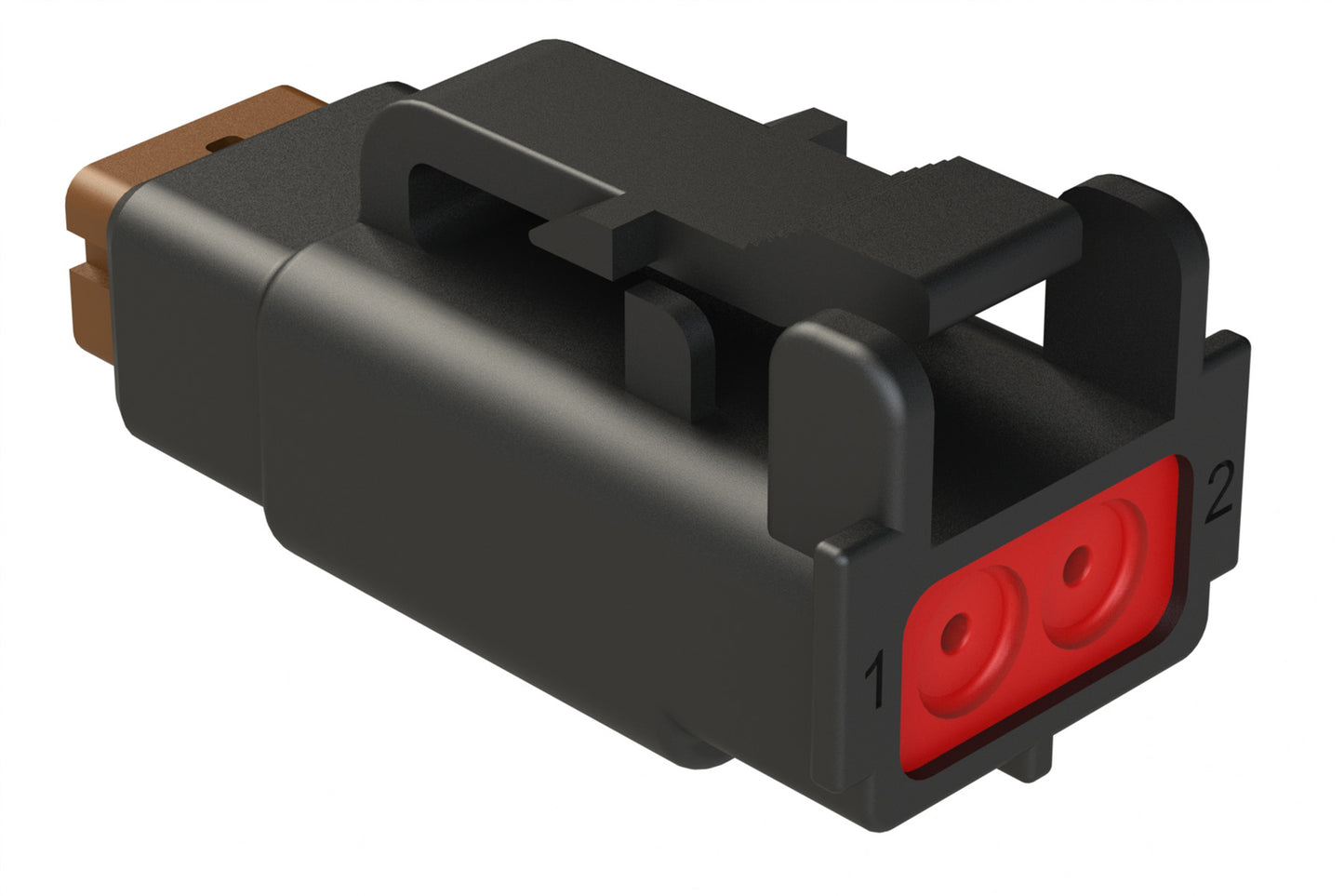 ATMH06-2SD 2 Position Plug, Socket, High Temperature Rating (-55°C to +150°C), Key D, Black. DTMH06-2SD
