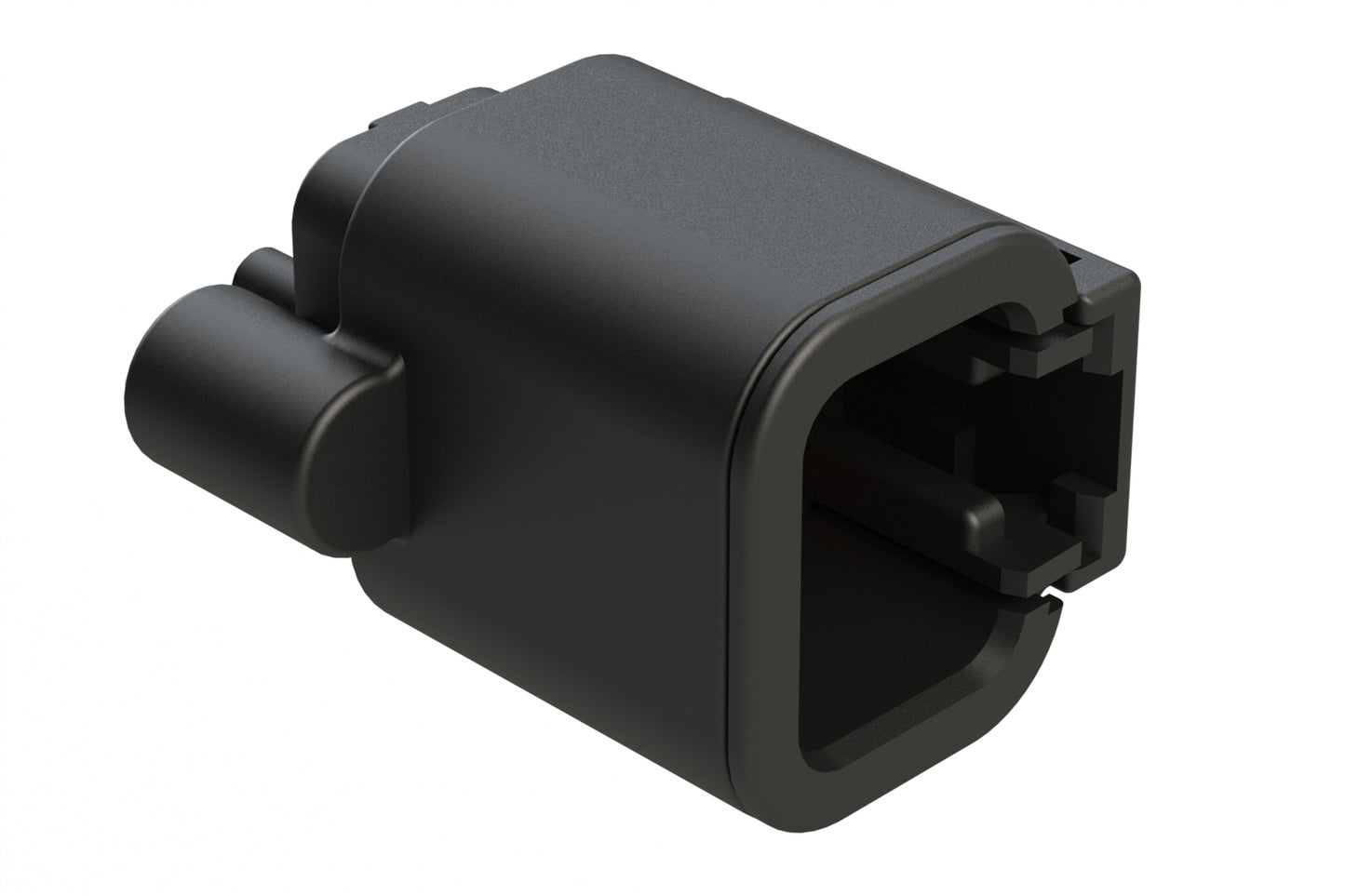 ATP04-2P-BM13 2 Position, Straight PCB Receptacle, Pin, Board Mount, Self-Threading, Tin Plated Contacts, No Potting, Black