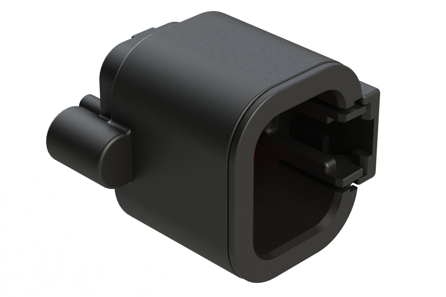 ATP04-4P-BM14 4 Position, Straight PCB Receptacle, Pin, Board Mount, Self-Threading, Tin Plated Contacts, Potting, Black