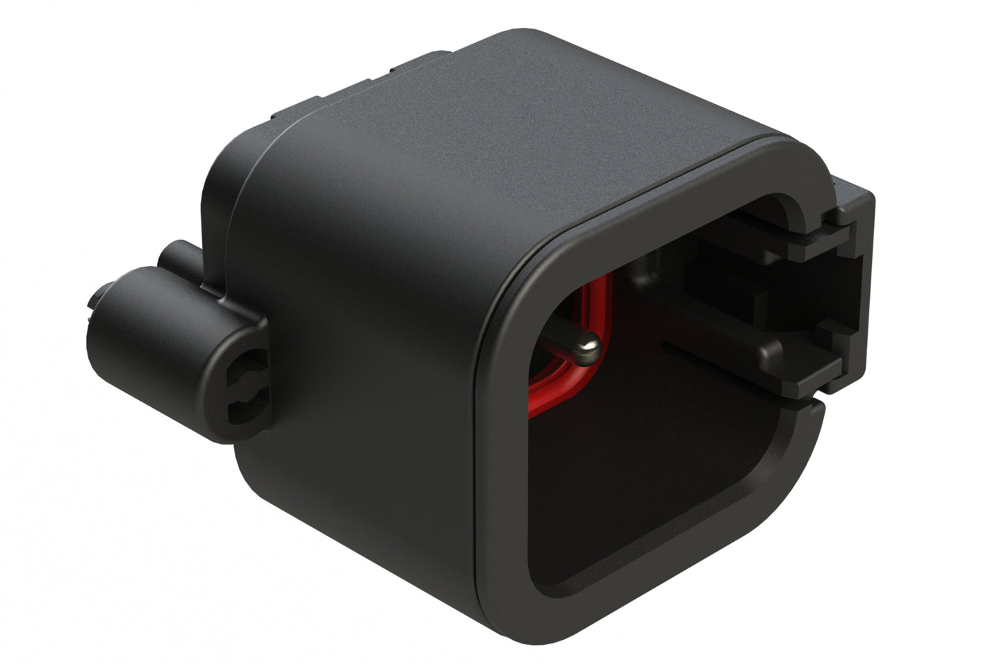 ATP04-6P-BM04 6 Position, Straight PCB Receptacle, Pin, Board Mount, Snap-Fit, Tin Contact Plated, Potting, Black