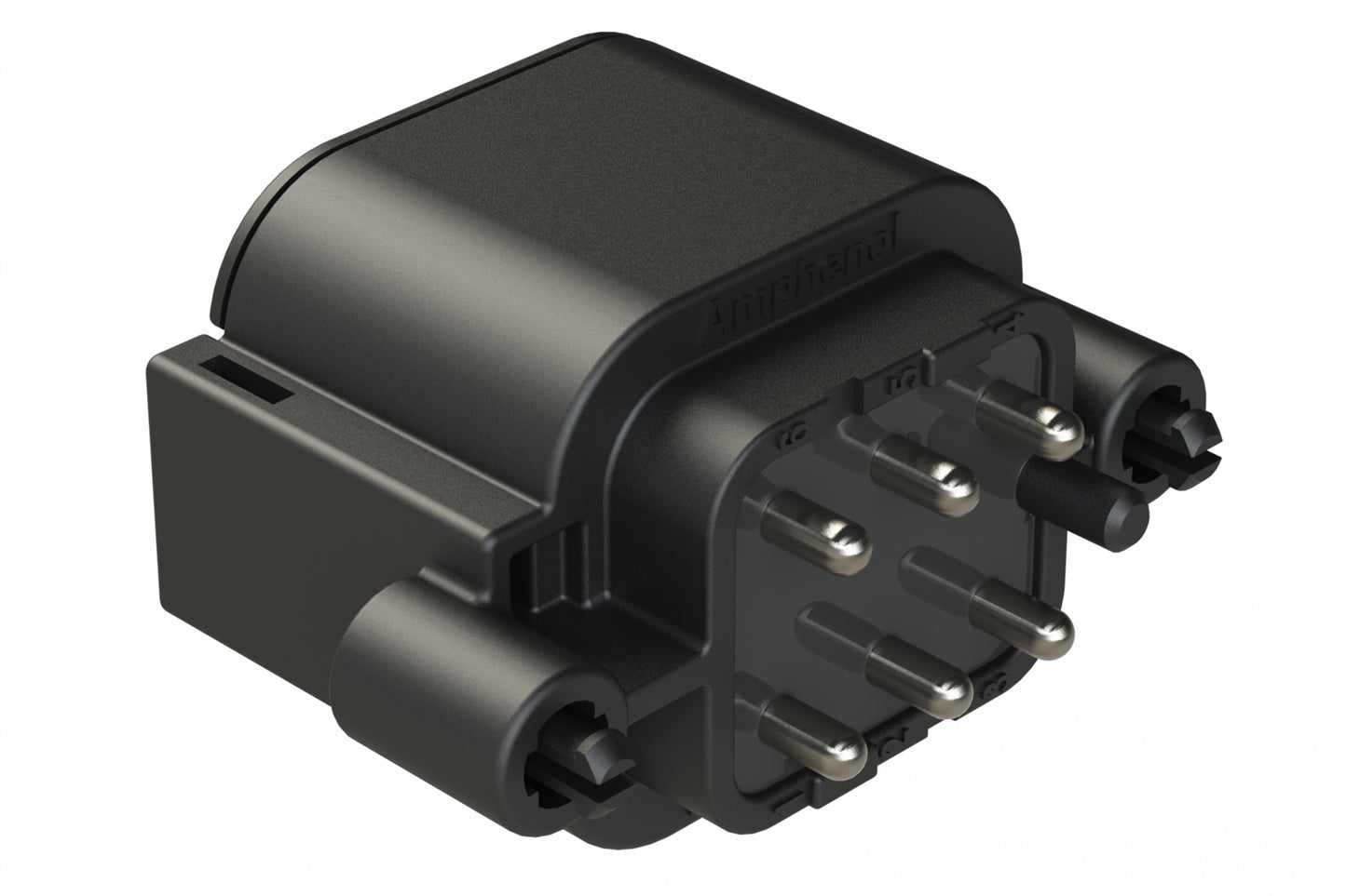 ATP04-6P-BM04 6 Position, Straight PCB Receptacle, Pin, Board Mount, Snap-Fit, Tin Contact Plated, Potting, Black