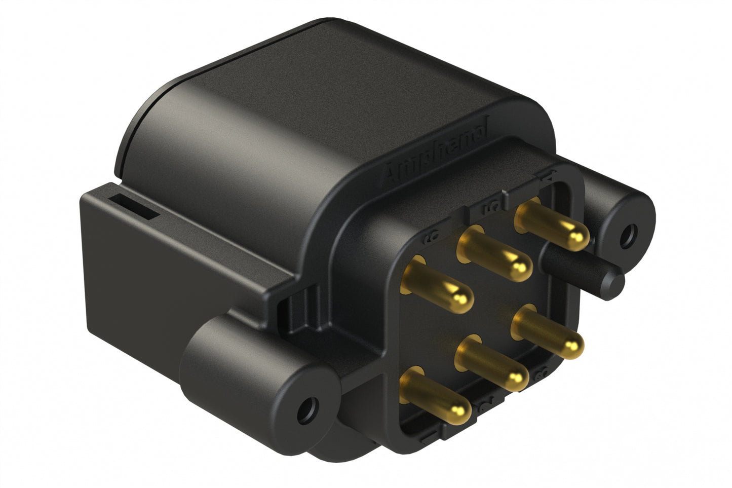 ATP04-6P-BM11 6 Position, Straight PCB Receptacle, Pin, Board Mount, Self-Threading, Gold Plated Contacts, No Potting, Black