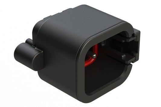 ATP04-6P-BM14 6 Position, Straight PCB Receptacle, Pin, Board Mount, Self-Threading, Tin Plated Contacts, Potting, Black